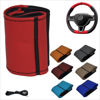 XLBG6 Xkeribom Leder Lenkradbezug zum Schnüren 37-38cm 6 Teilig Design12 Uhr Markierung mit Farbauswahl + STAFFELPREISE